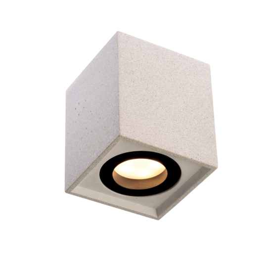 Ceilling light square 1 x GU10 35W Concrete / Natural 8,5X8,5XH10CM MONTE - acadecor