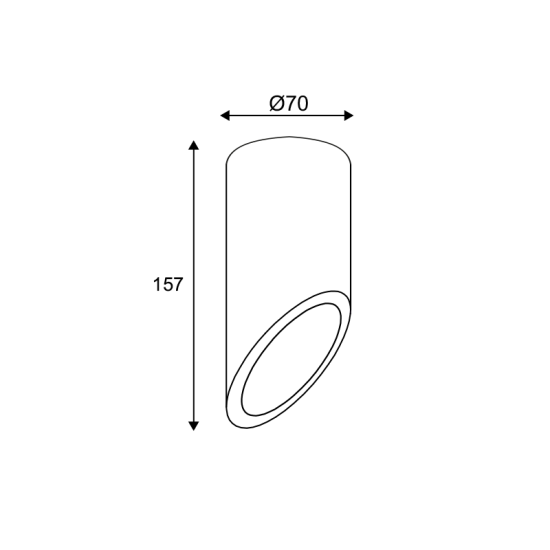 Ceilling light round 1 x GU10 35W Concrete / Natural D7XH16CM FALTSO - acadecor