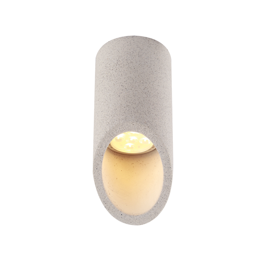 Ceilling light round 1 x GU10 35W Concrete / Natural D7XH16CM FALTSO - acadecor