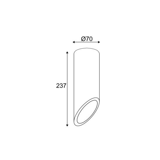Ceilling light round 1 x GU10 35W Concrete / Natural D7XH24CM FALTSO - acadecor