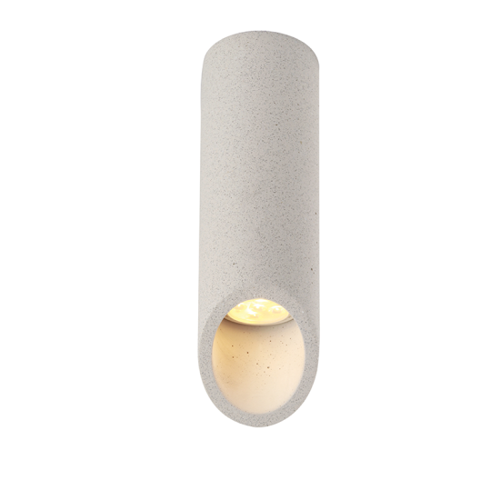 Ceilling light round 1 x GU10 35W Concrete / Natural D7XH24CM FALTSO - acadecor