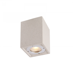 Σπότ οροφής τετράγωνο 1xGU10 max 7w LED Λευκό Τσιμέντο+Ανοξ.Ατσάλι+Γυαλί 130x90x90mm AGNES - aca