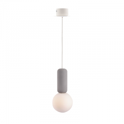 Φωτιστικό κρεμαστό 1 x G9 LED 7W Τσιμέντο + Γυαλί + Μέταλλο + PVC σύρμα καλώδιο / Φυσικο + Λευκό D100XH120CM VENUS - acadecor