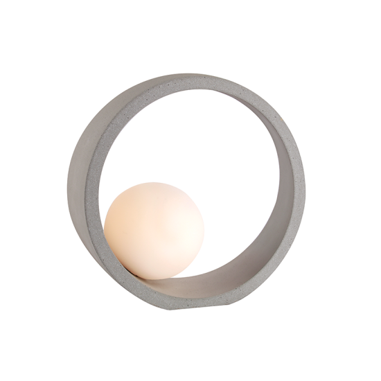 Table light 1 x G9 LED 7W  Concrete + Glass + PVC cable / Nature + White D24x10CM VENUS - acadecor 