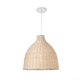 Pendant light 1 x E27 LED 40W Cane+ Metal + PVC cable / Beige + White  Φ34ΧΗ107CM OIA - acadecor