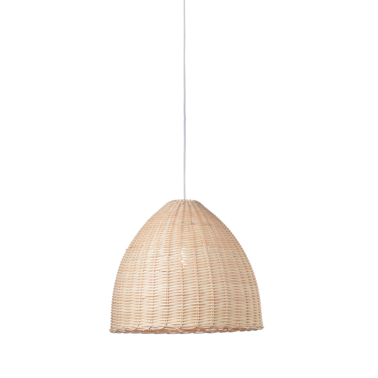 Pendant light 1 x E27 LED 40W Cane+ Metal + PVC cable / Beige + White Φ45ΧH119CM  OIA - acadecor