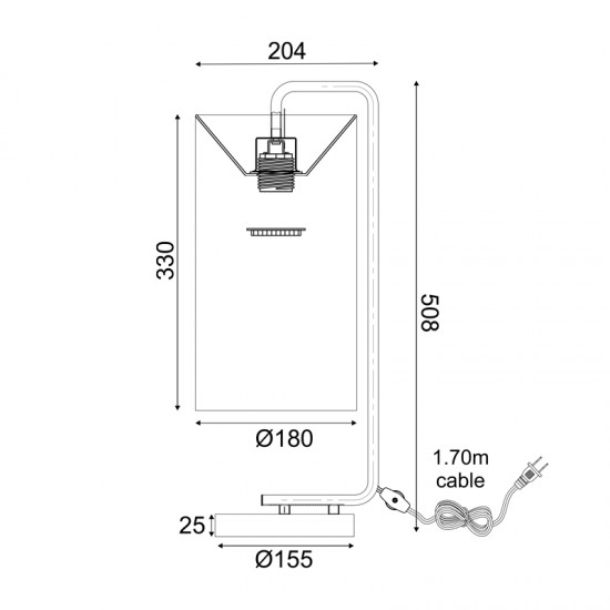 Φωτιστικό επιτραπέζιο 1XE27 max 40W Μέταλλο + Μάρμαρο + Ύφασμα + PVC διάφανο καλώδιο / Χρυσό + Λευκό 20,4X18XH51CM OSAKA - acadecor