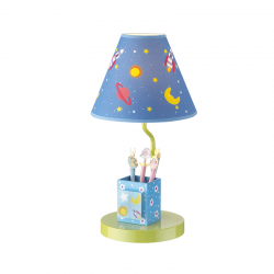 Bambini table light 1 x E27 40W Metal + MDF + Fabric + PVC White cable / Multicolour Φ21ΧΗ40CM PAIGNIO - acadecor 