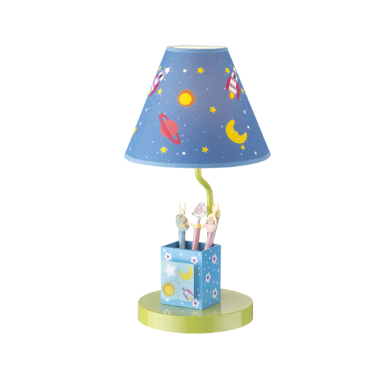 Bambini table light 1 x E27 40W Metal + MDF + Fabric + PVC White cable / Multicolour Φ21ΧΗ40CM PAIGNIO - acadecor 
