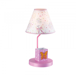 Bambini table light 1 x E27 40W Metal + MDF + Fabric + PVC White cable / Multicolour Φ21ΧΗ40CM PAIGNIO - acadecor 