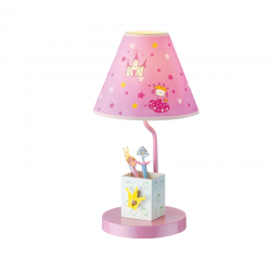 Bambini table light 1 x E27 40W Metal + MDF + Fabric + PVC White cable / Multicolour Φ21ΧΗ40CM PAIGNIO - acadecor 