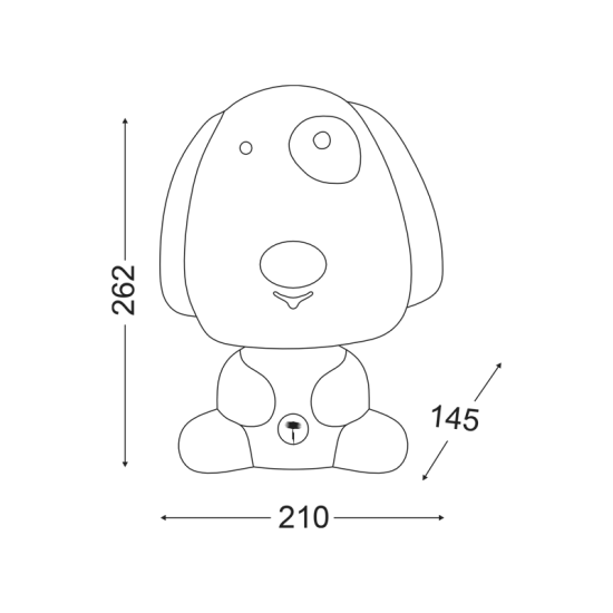 Bambini table light LED 1 x E14 max 15W Plastic + PVC White cable /  Black 21Χ15ΧΗ26CM FRIENDS - acadecor 