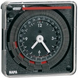 Χρονοδιακόπτης αναλογικός ρολόι ράγας 72x72mm - Ημερήσιος με εφεδρεία 100 Ωρών - NAPA-RD - Vemer