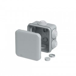 Κουτί τετράγωνο διακλάδωσης καλωδίων στεγανο επίτοιχο γκρί 6 διόδων IP55 80x8040mm - aca elec