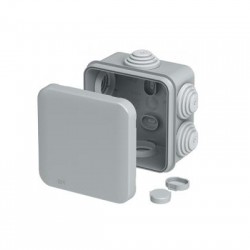 Κουτί τετράγωνο διακλάδωσης καλωδίων στεγανο επίτοιχο γκρί 6 διόδων IP55 100x100x50mm - ΝΧ1045 - aca elec