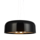 Pendant light 3xE27 60W max Aluminium +PVC transparent / Glossy black Φ48 SALON - acadecor