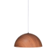 Pendant light 1 x E27 60W Metal + PVC cable / Dark wood shade + White Φ40cm MELINA - acadecor