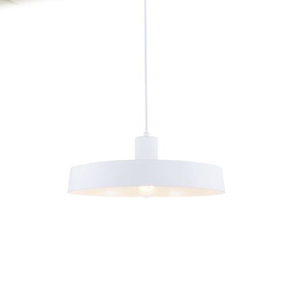 Pendant light 1 x E27 60W Metal + PVC cable - Fabric cable / Matt white Φ36ΧΗ120CM DOMENICA - acadecor   