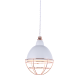 Pendant light 1 x E27 60W Metal + Twisted fabric white cable / Polished white + Polished copper Φ20ΧΗ150CM LETO - acadecor
