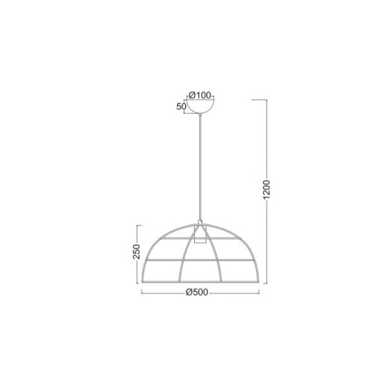 Φωτιστικό κρεμαστό 1 x E27 60W Μέταλλο + PVC  καλώδιο / Μάυρο μάτ Φ50ΧΗ120CM PROMETHEUS - acadecor