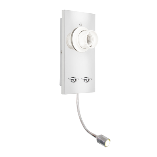 Φωτιστικό βάση επίτοιχο 1xE27 max 60W + LED 3W 3200K 210Lm  Μέταλλο / Χρώμιο 18X9CM PYTHON - acadecor 