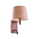 Φωτιστικό επίτοιχο αμπαζούρ 1 X E27 max 40W + LED 3W 3200K 210Lm Μέταλλο + Ύφασμα /  Απόχρωση ξύλου + Μόκα Φ22ΧΦ18ΧΗ16,5 NARKISSOS - acadecor 