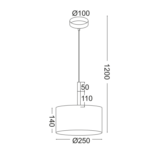 Φωτιστικό κρεμαστό 1 x E27 60W Μέταλλο + Ύφασμα + PVC καλώδιο / Αμμώδες λευκό - Αποχ.Ξύλου + Λευκό Φ25ΧΗ120CM YASMINE - acadecor 