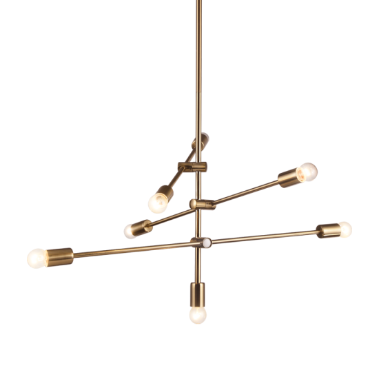 Φωτιστικό κρεμαστό 7 x E27 60W Μέταλλο / Μάυρο μάτ Φ80ΧΗ130CM LUTHER - acadecor