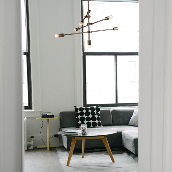 Φωτιστικό κρεμαστό 7 x E27 60W Μέταλλο / Μάυρο μάτ Φ80ΧΗ130CM LUTHER - acadecor