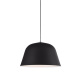 Pendant light 1 x E27 60W Metal + PVC Fabric cable  / Matt black + White Φ40XH120CM PALLADA - acadecor 