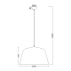 Pendant light 1 x E27 60W Metal + PVC Fabric cable  / Matt black + White Φ40XH120CM PALLADA - acadecor 