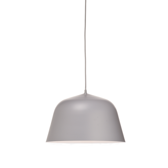 Pendant light 1 x E27 60W Metal + PVC Fabric cable  / Matt grey + White Φ40XH120CM PALLADA - acadecor 