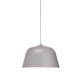 Pendant light 1 x E27 60W Metal + PVC Fabric cable  / Matt grey + White Φ40XH120CM PALLADA - acadecor 