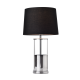 Table light 1XE27 max 60W Metal + Fabric + Glass + PVC transparent cable / Chrome + Black + Clear Φ25ΧΗ45CM RENOUAR - acadecor 