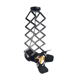 Ceilling light 1 x E27 60W Metal + PVC black cable / Matt black 20Χ34Χ90CM ALMODOVAR - acadecor