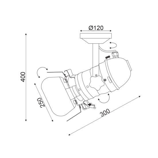 Ceilling light 1 x E27 60W Metal + PVC black cable / Matt black 34Χ20ΧΗ40CM ALMODOVAR - acadecor