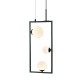 Pendant light 3xG9 28W max Metal + Glass + PVC black cable / Black + White 25Χ12Χ120CM QUADRO - acadecor