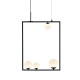 Pendant light 4xG9 28W max Metal + Glass + PVC black cable / Black + White 49Χ12Χ120CM QUADRO - acadecor
