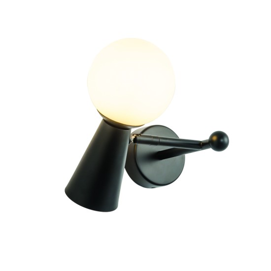 Φωτιστικό επίτοιχο 1xG9 max 28W + 1xGU10 max 35W Μέταλλο + Γυαλί / Μάυρο + Λευκό 22Χ20Χ17CM KIMOLOS - acadecor