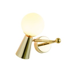 Φωτιστικό επίτοιχο 1xG9 max 28W + 1xGU10 max 35W Μέταλλο + Γυαλί / Χρυσό + Λευκό 22Χ20Χ17CM KIMOLOS - acadecor