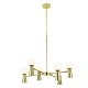 Pendant light 6xG9 max 28W + 6xGU10 max 35W Metal + Glass / Gold + White Φ72Χ120CM KIMOLOS - acadecor