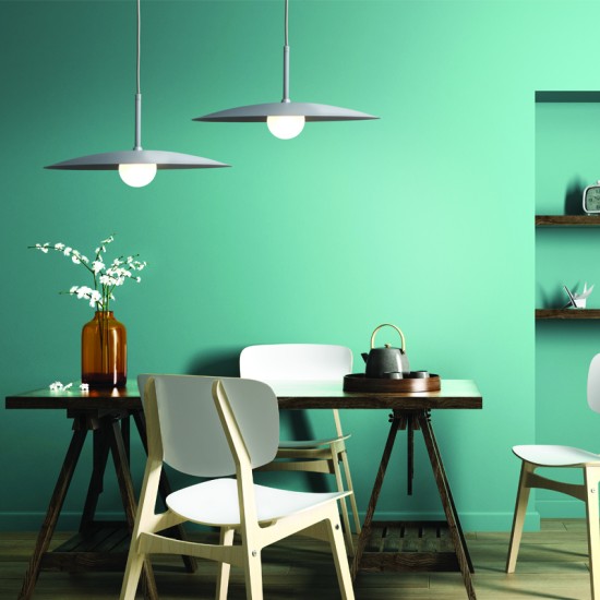 Φωτιστικό Κρεμαστό  1 x G9 28W Μέταλλο + PVC καλώδιο / Αμμώδες γκρί + Αμμοβολή Φ40Χ120CM AFINAR - acadecor