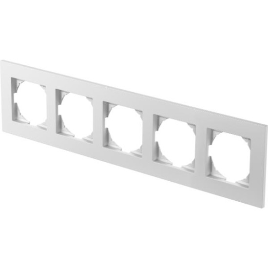 Πλαίσιο 5Θέσεων PW Λευκό / FLAT LOGIQ TEM 