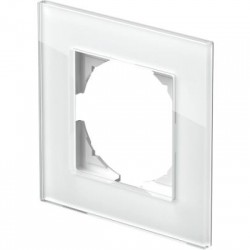 Πλαίσιο 1Θέσης GL Γυαλί Λευκό / PRIME LOGIQ TEM 