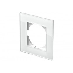 Πλαίσιο 1Θέσης GL Γυαλί Λευκό / PRIME LOGIQ TEM 