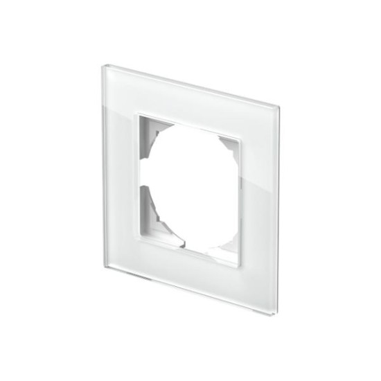 Πλαίσιο 1Θέσης GL Γυαλί Λευκό / PRIME LOGIQ TEM 