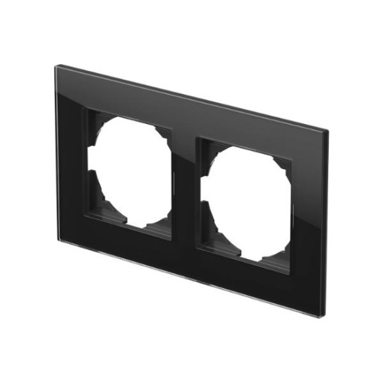 Πλαίσιο 2Θέσεων GD Γυαλί Μάυρο / PRIME LOGIQ TEM 