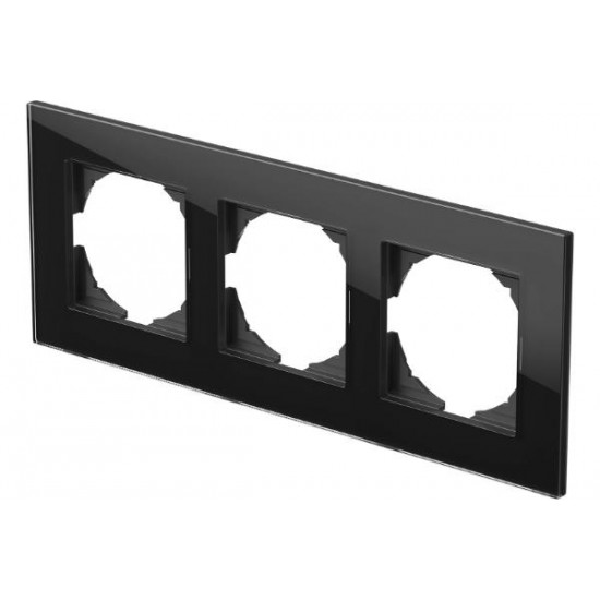 Πλαίσιο 3Θέσεων GD Γυαλί Μάυρο / PRIME LOGIQ TEM 