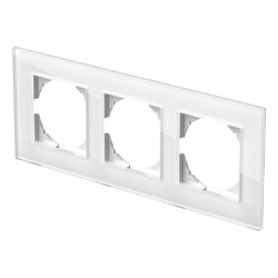 Πλαίσιο 3Θέσεων GL Γυαλί Λευκό / PRIME LOGIQ TEM 