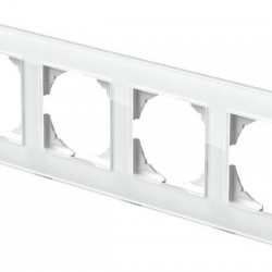 Πλαίσιο 4Θέσεων GL Γυαλί Λευκό / PRIME LOGIQ TEM 